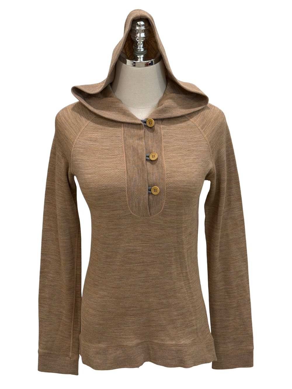 Icebreaker Merino Crave Hood in Fawn - Picture 5 of 7